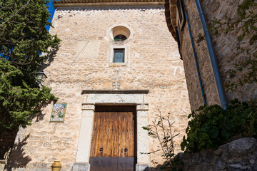 Fototapeta na wymiar Sant Jordi Parish Church, 18th century, Orient village, Bunyola, Majorca, Balearic Islands, Spain