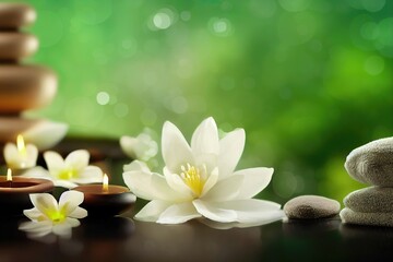 Naklejka na ściany i meble massage zen aromatherapy spa beauty background, 3d render, 3d illustration