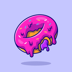 Floating Doughnut Cartoon Vector Icon Illustration. Food
Object Icon Concept Isolated Premium Vector. Flat Cartoon
Style