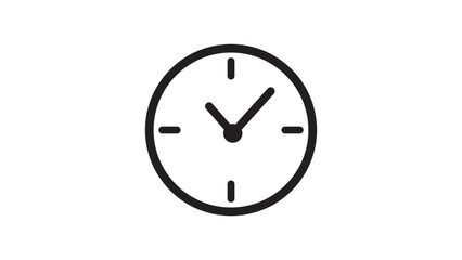 Black time clock icon isolated on white background