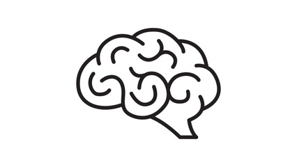 Human brain icon vector illustration isolated on white
background