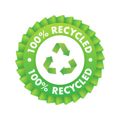 Button for paper design. Sustainable packaging. Flat 100 percent recycled for paper design