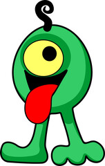 Fototapeta premium Monster Creepy Cute Doodle funny Character - 31 - Halloween Monsters Cartoon Collection