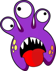Foto op Plexiglas Draw Monster Creepy Cute Doodle grappig karakter - 22 - Halloween Monsters Cartoon Collection