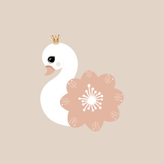 Swan queen princess boho kids room decor