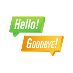 Bubble hello goodbye. Vector stock illustration graphic