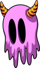Foto op Plexiglas Draw Monster Creepy Cute Doodle grappig karakter - 11 - Halloween Monsters Cartoon Collection