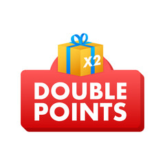 Flat icon with red double points for promotion design. Vector illustration design