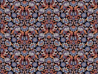 Flowers pattern black