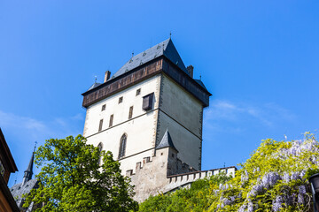 Fototapeta na wymiar Royal gothic castle of Karlstejn in the Czech Republic