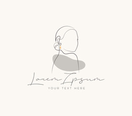 Line Drawing Female Face Minimalist Feminine Line Art Logo line illustration vector art