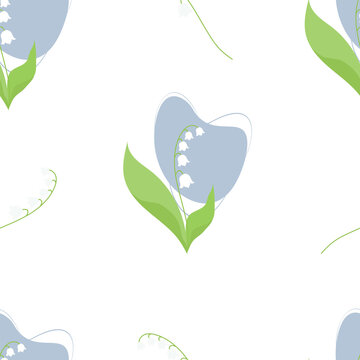 Seamless pattern with delicate forest May flower
- lilies of the valley