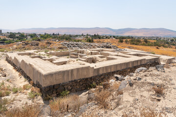 Partially restored ruins of one of the cities of the Decapolis - the ancient Hellenistic city of Scythopolis near Beit Shean city in northern Israel