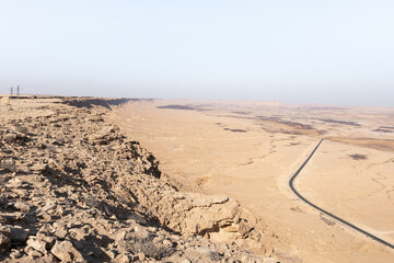 The majestic  beauty of the boundless stone Judean desert in southern Israel