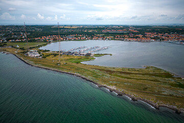 Fototapeta na wymiar Kalundborg in Dänemark - Hafen und Stadt 
