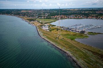 Fototapeta na wymiar Kalundborg in Dänemark - Hafen und Stadt 
