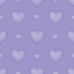 Purple heart low relief pastel love pattern