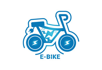 E bike logo and icon design template