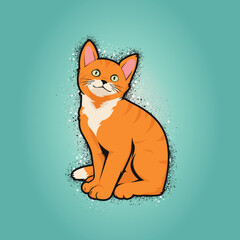 Cute Orange Cat Vector Illustration