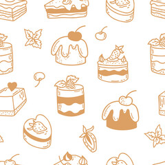 Linear seamless pattern with sweets