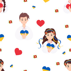 Cute Ukrainian seamless pattern