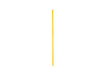 Yellow plastic Straw isolated on a white background.