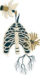 Boho poster. Sacred flower mystery of female magic