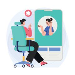 Online Doctor's Consultation illustration concept