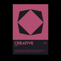 Meta modern aesthetics of Swiss design poster layout. Graphic template made with bold typography and abstract geometric shapes, great for poster art, album cover prints.