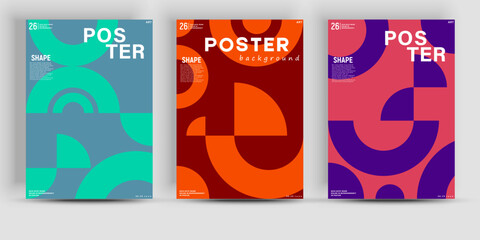 Simple geometric covers set. Minimalist vector templates. Useful for poster art, front page design, decorative prints.