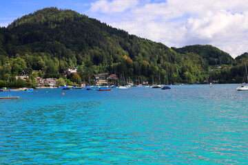 Fototapeta na wymiar Travel to Austria. Lake Wolfgangsee.