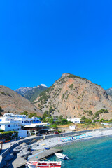 Agia Roumeli, Hafenort an der Südwestküste Kretas am Libyschen Meer