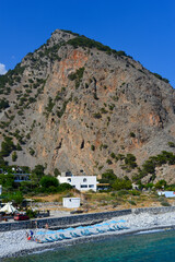 Agia Roumeli, Hafenort an der Südwestküste Kretas am Libyschen Meer