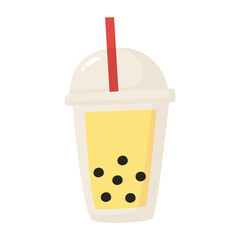 Bubble milk tea icon.