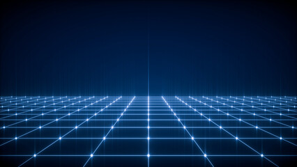 Dark blue abstract technology background of futuristic modern tech space grid wallpaper - 3d rendering