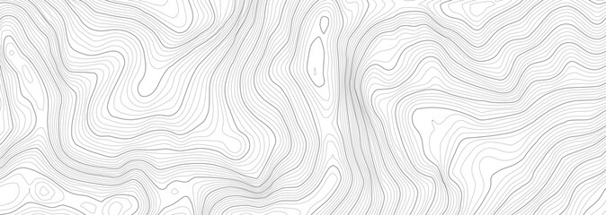 black and white abstract topographic line contour map background, geographic grid map - cartographic graphic concept.