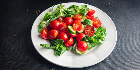 salad tomatoe cherry fresh healthy meal food snack on the table copy space food background