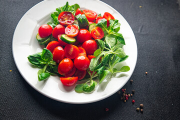 salad tomatoe cherry fresh healthy meal food snack on the table copy space food background