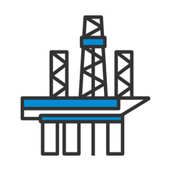 Oil Sea Platform Icon