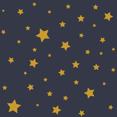 Yellow stars navy pattern