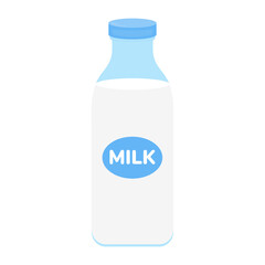 milk packing, glass of milk on white,dairy products background. Icon,Vector,illustration cartoon style.