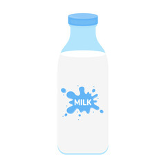 milk packing, glass of milk on white,dairy products background. Icon,Vector,illustration cartoon style.