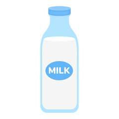 milk packing, glass of milk on white,dairy products background. Icon,Vector,illustration cartoon style.