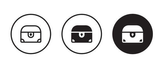 treasure chest icon, vector, sign, symbol, logo, illustration, editable stroke, flat design style isolated on white linear