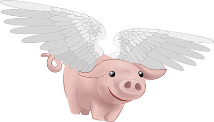 flying pig illustration