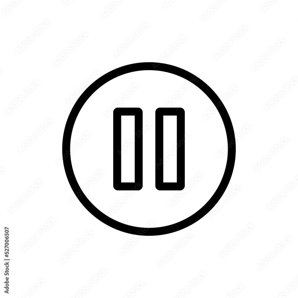Poster pause button icon design. simple illustration of music application and multimedia navigation on smar