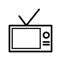 television icon design. simple illustration of music application and multimedia navigation on smartphone device