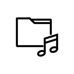 music folder icon design. simple illustration of music application and multimedia navigation on smartphone device