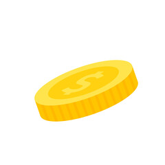 Vector dollar bank note and coin, icon illustrations and vector