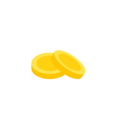 Vector dollar bank note and coin, icon illustrations and vector
